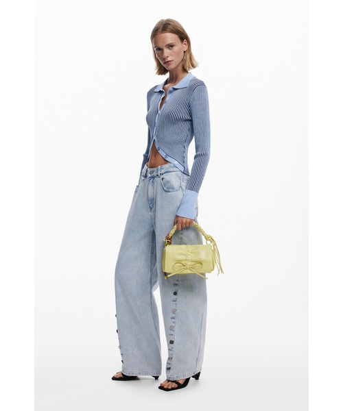 Desigual(デシグアル)の「レザールック リボンディテール ショルダーバッグ ガーリー(ハンドバッグ・レディース・グリーン・FREE)」の8枚目の写真