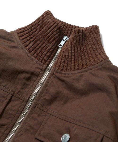 X-girl（エックスガール）の「RIBBED SLEEVE WOVEN JACKET（ブルゾン・レディース・ブラック/ブラウン/ベージュ・S/M）」の9枚目の写真