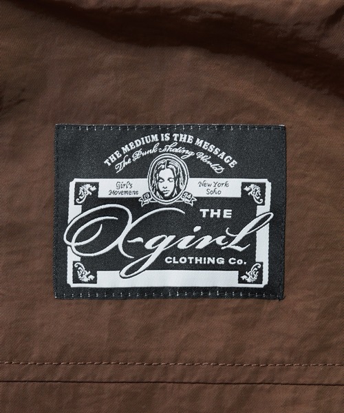 X-girl（エックスガール）の「RIBBED SLEEVE WOVEN JACKET（ブルゾン・レディース・ブラック/ブラウン/ベージュ・S/M）」の11枚目の写真