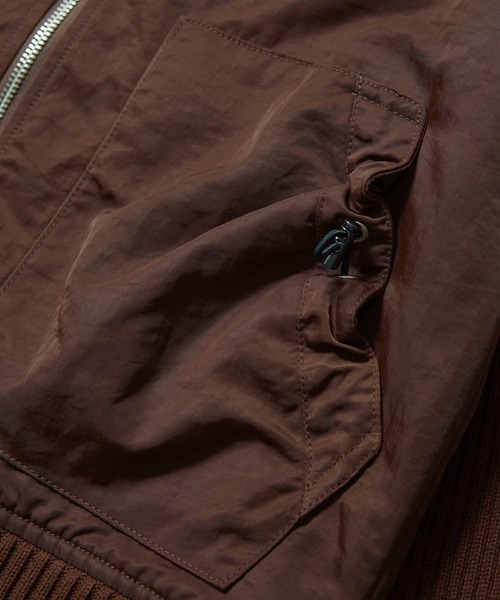 X-girl（エックスガール）の「RIBBED SLEEVE WOVEN JACKET（ブルゾン・レディース・ブラック/ブラウン/ベージュ・S/M）」の12枚目の写真