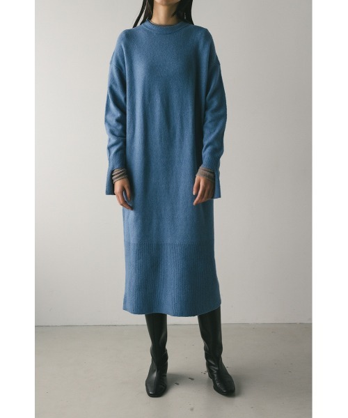 STYLEMIXER(スタイルミキサー)の「ルーズウールニットワンピース(ワンピース・レディース・アイボリー/ブルー/キャメル・SMALL/MEDIUM)」の3枚目の写真