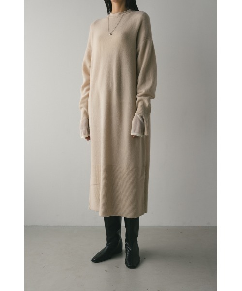 STYLEMIXER(スタイルミキサー)の「ルーズウールニットワンピース(ワンピース・レディース・アイボリー/ブルー/キャメル・SMALL/MEDIUM)」の5枚目の写真