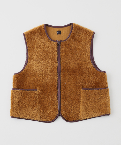 EDIFICE（エディフィス）の「パイピング ファー ベスト（ブルゾン・メンズ・ブラウン/ブラック・LARGE/MEDIUM）」の2枚目の写真