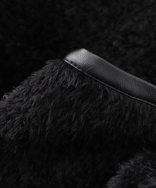 EDIFICE（エディフィス）の「パイピング ファー ベスト（ブルゾン・メンズ・ブラウン/ブラック・LARGE/MEDIUM）」の6枚目の写真