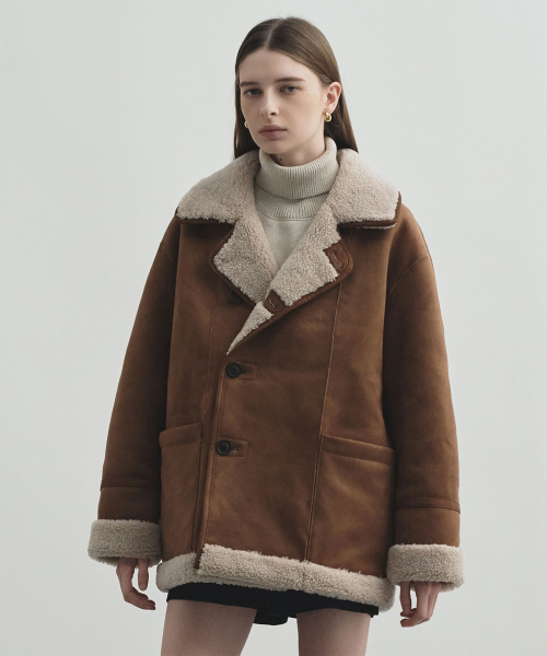 nonnative ブラウン スエード ムートンコート リバーシブルスエードムートンブラウン MDJK038BROWNの通販はau PAY