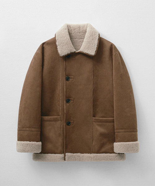 リバーシブルスエードムートンブラウン MDJK038BROWNの通販はau PAY