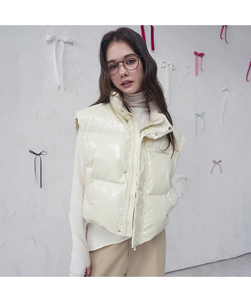 Vivacious(ビバシャス)の「Joie Puffer Vest IVORY(ダウンベスト・レディース・アイボリー・FREE)」の1枚目の写真
