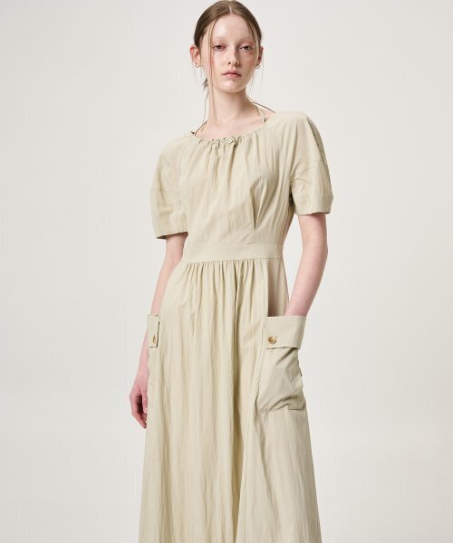 ETMON（エトモン）の「Neck String Pocket Dress, Light Khaki（ワンピース・レディース・その他・MEDIUM/SMALL）」の3枚目の写真