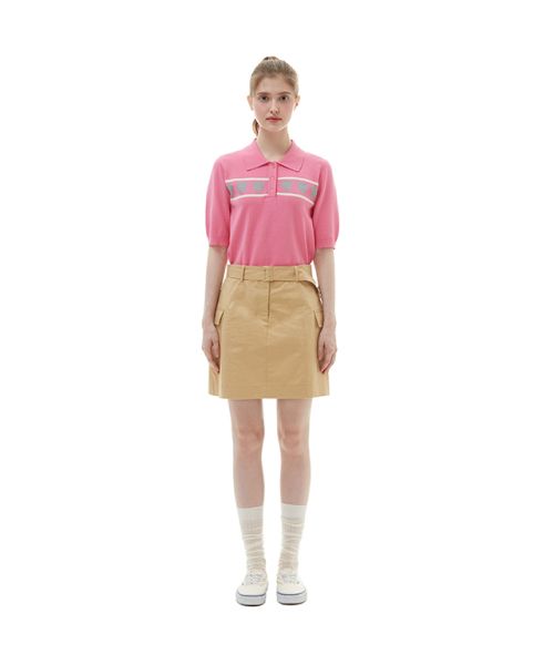 PLASTIC ISLAND(プラスティックアイランド)の「Belted Outpocket Mini Skirt PP3WS886(スカート・レディース・ベージュ・X-SMALL/SMALL/MEDIUM)」の1枚目の写真