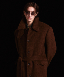 Monterra handmade wool balmacaan coat brown