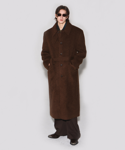 WESLEYHYUSTON(ウェズリーユーストン)の「Monterra handmade wool balmacaan coat brown(チェスターコート・メンズ・その他・MEDIUM/LARGE)」の7枚目の写真
