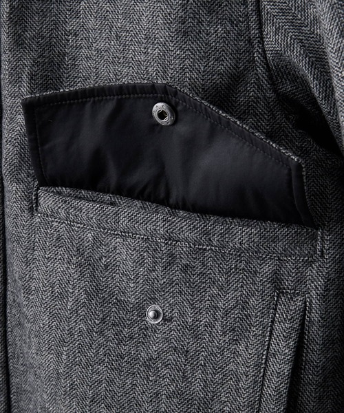 CLEL】Wool Blend Herringbone Tweed Fireman Blouson / ウール