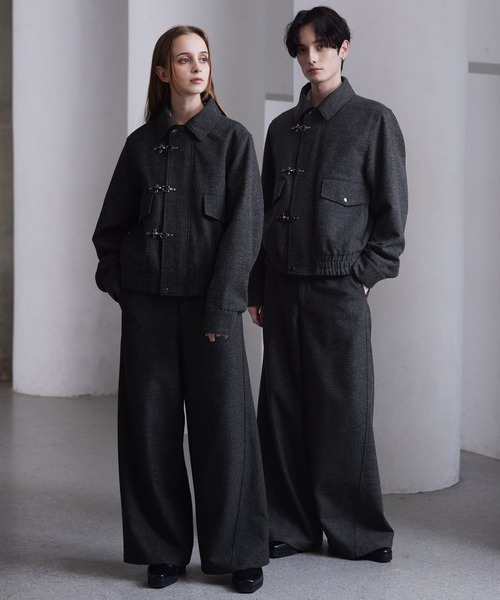 CLEL（クレイル）の「【CLEL】Wool Blend Herringbone Tweed Fireman