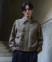 CLEL（クレイル）の「【CLEL】Wool Blend Herringbone Tweed Fireman Blouson / ウールブレンド ヘリンボーンツイードファイヤーマンブルゾン（ブルゾン）」