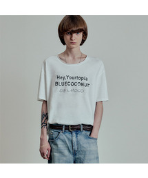 LMOOD（エルムード）の「クラックメッセージスラブハーフスリーブTシャツホワイト（Tシャツ/カットソー）」
