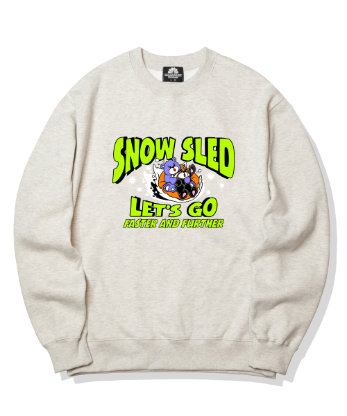 SNOW SLED BEAR グラフィック クルーネック - クリーム
