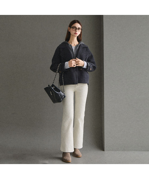 BLANCU(ブランユー)の「カレンコーデュロイブーツカットパンツ_3カラー(デニムパンツ・レディース・ベージュ/ピンク/クリーム・SMALL/MEDIUM/LARGE)」の2枚目の写真