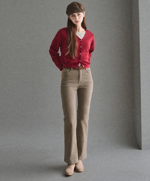 BLANCU(ブランユー)の「カレンコーデュロイブーツカットパンツ_3カラー(デニムパンツ・レディース・ベージュ/ピンク/クリーム・SMALL/MEDIUM/LARGE)」の4枚目の写真