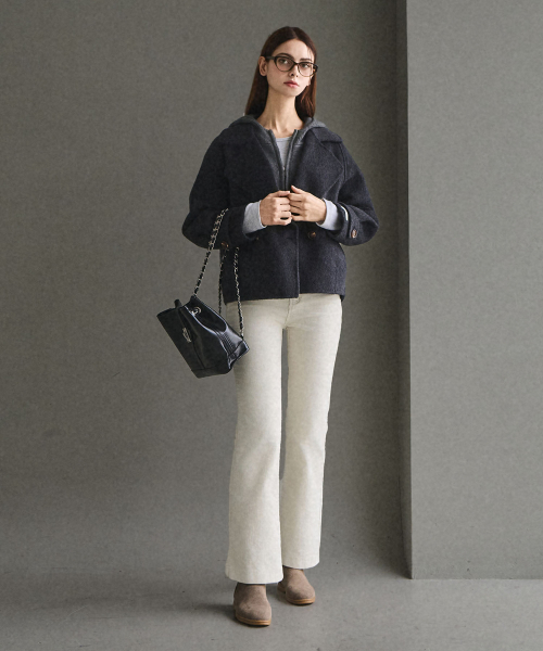 BLANCU(ブランユー)の「カレンコーデュロイブーツカットパンツ_3カラー(デニムパンツ・レディース・ベージュ/ピンク/クリーム・SMALL/MEDIUM/LARGE)」の7枚目の写真
