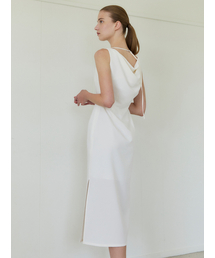 LETQSTUDIO（レチケットスタジオ）の「ドレープバックドレス、フローラルホワイト（ワンピース）」