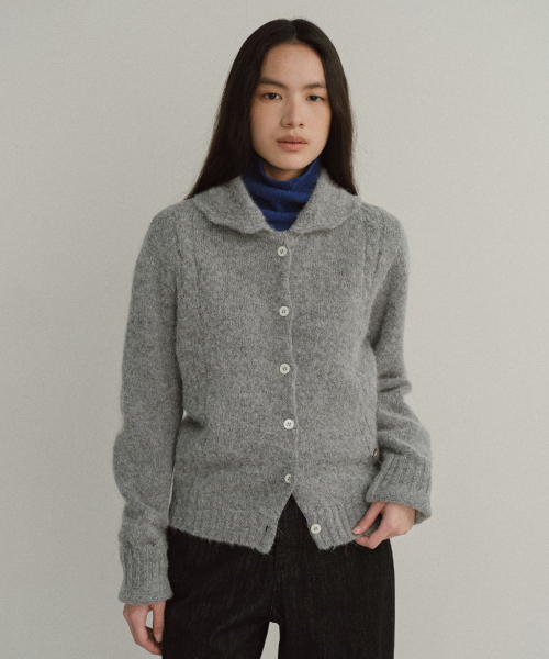 ALPACA CARDIGAN (LIGHT CHARCOAL)