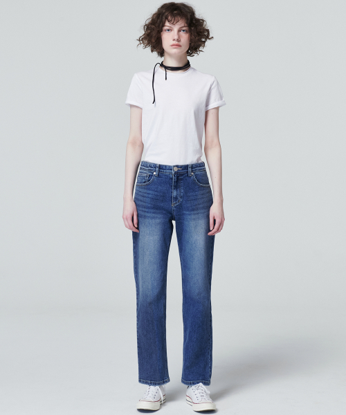 MALOUPE（マロップ）の「9125 ルーズストレートデニムパンツ（ミディアムインディゴ）（デニムパンツ・レディース・ダークインディゴブルー・30/26/28）」の2枚目の写真