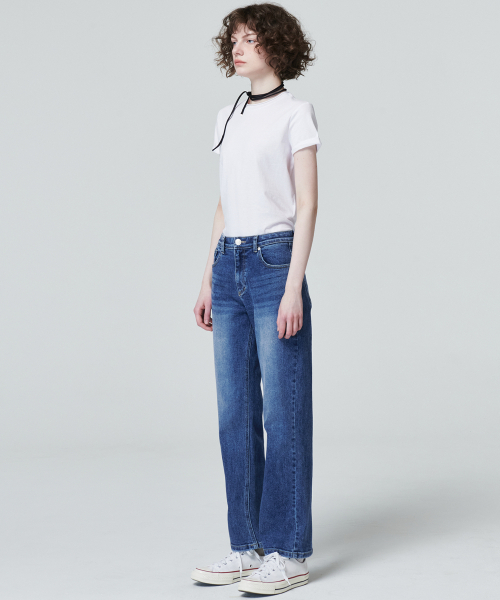 MALOUPE（マロップ）の「9125 ルーズストレートデニムパンツ（ミディアムインディゴ）（デニムパンツ・レディース・ダークインディゴブルー・30/26/28）」の3枚目の写真