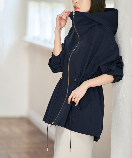 Noble（ノーブル）の「ハイツイストダブルクロスマウンテンパーカー（マウンテンパーカー・レディース・ネイビー/アイボリー・38/36）」の2枚目の写真