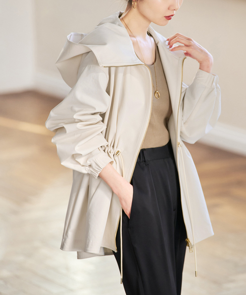 Noble（ノーブル）の「ハイツイストダブルクロスマウンテンパーカー（マウンテンパーカー・レディース・ネイビー/アイボリー・38/36）」の3枚目の写真