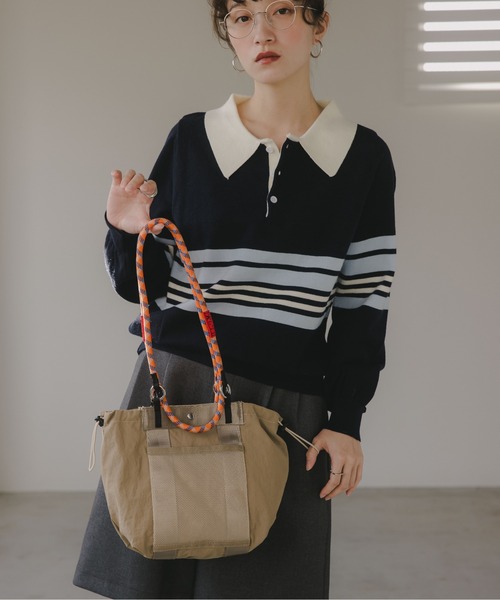 210nouve（トゥージュヌーブ）の「コードストラップ 2WAY ナイロン ハンド/ショルダーバッグ（ハンドバッグ・レディース・ブラック/ベージュ/カーキ・FREE）」の21枚目の写真