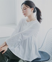 Petitjo | 小さいサイズ　【接触冷感・UVカット】ペプラム長袖Ｔシャツ　低身長さん・小柄女性(Tシャツ/カットソー)