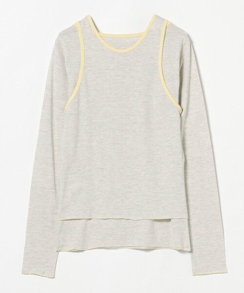 BEAMS HEART(ビームスハート)の「リンガー レイヤード トップス(Tシャツ/カットソー・レディース・グレー/レッド/チャコールグレー・FREE)」の13枚目の写真