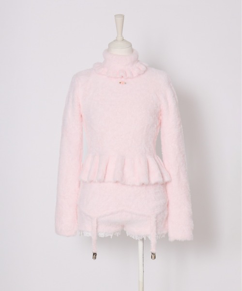 Fiorforte(フィオルフォルテ)の「Shaggy peplum knit(ニット/セーター・レディース・ホワイト/ピンク・FREE)」の21枚目の写真