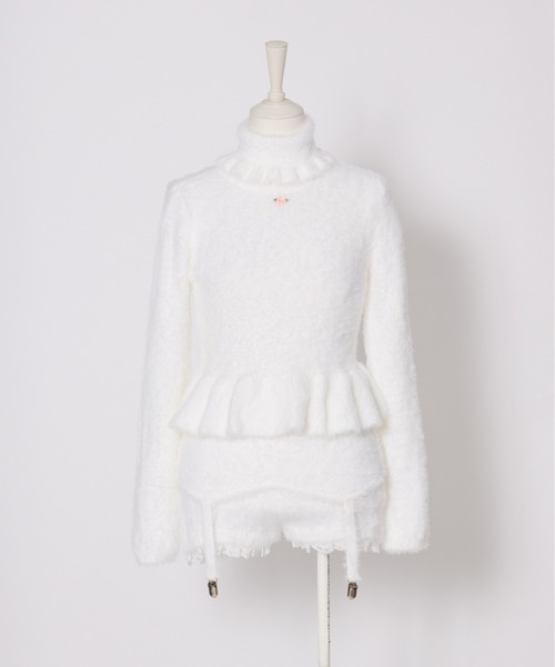 Fiorforte(フィオルフォルテ)の「Shaggy peplum knit(ニット/セーター・レディース・ホワイト/ピンク・FREE)」の18枚目の写真
