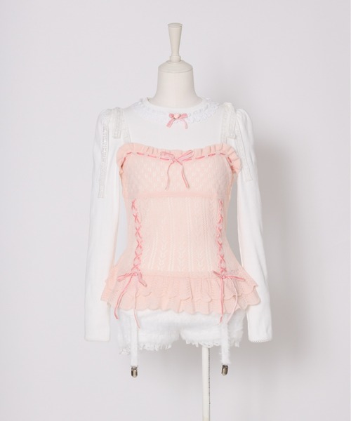 Fiorforte(フィオルフォルテ)の「Shaggy peplum knit(ニット/セーター・レディース・ホワイト/ピンク・FREE)」の19枚目の写真