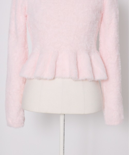 Fiorforte(フィオルフォルテ)の「Shaggy peplum knit(ニット/セーター・レディース・ホワイト/ピンク・FREE)」の14枚目の写真
