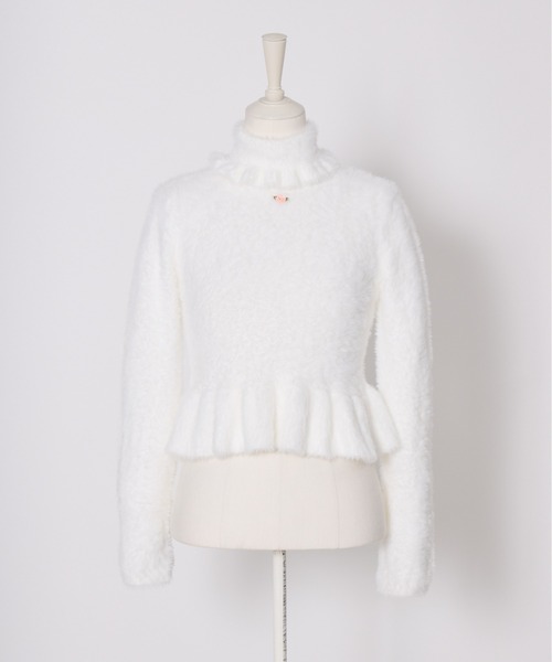 Fiorforte(フィオルフォルテ)の「Shaggy peplum knit(ニット/セーター・レディース・ホワイト/ピンク・FREE)」の16枚目の写真