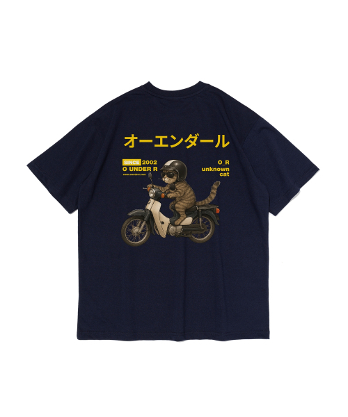 OUNDERR(オアンダーアール)の「RIDING BIKE CAT オーバーサイズ 半袖Tシャツ (ネイビー)(Tシャツ/カットソー・レディース・その他・SMALL/MEDIUM/LARGE/X-LARGE/2XL)」の8枚目の写真