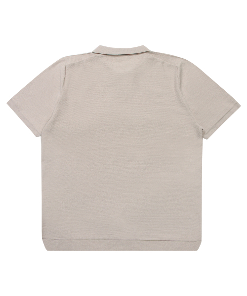 SOLEW(ソル)の「オープンカラーショートポロセーター_ベージュ(ニット/セーター・メンズ・その他・SMALL/LARGE)」の2枚目の写真