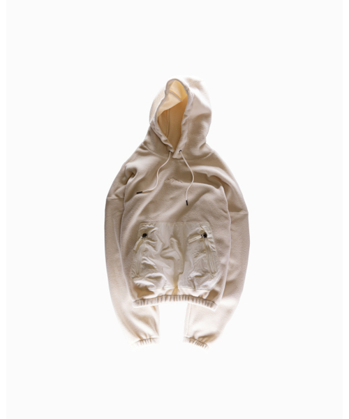 thermal fleece hoodie (beige color)