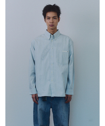 Natural Stripe Button Down Shirt Blue