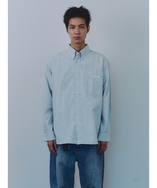 KIJUN MEN(キジュンメンズ)の「Natural Stripe Button Down Shirt Blue(シャツ/ブラウス・メンズ・その他・LARGE/MEDIUM)」の1枚目の写真