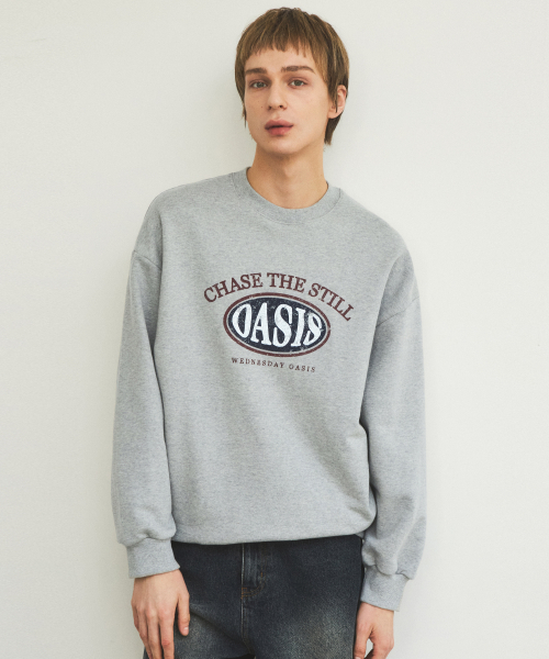 WEDNESDAY OASIS(ウェンズデーオアシス)の「ヴィンテージクラックオアシススウェットシャツ_3カラー(W25-TP03)(スウェット・メンズ・クリーム/ライトグレー/グレー系その他・FREE)」の4枚目の写真