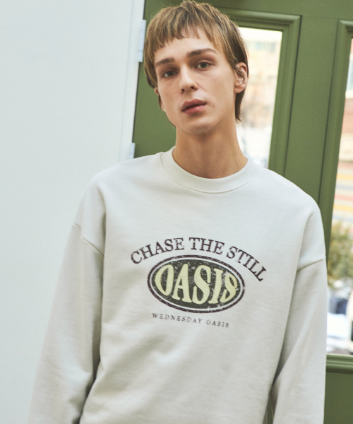 WEDNESDAY OASIS(ウェンズデーオアシス)の「ヴィンテージクラックオアシススウェットシャツ_3カラー(W25-TP03)(スウェット・メンズ・クリーム/ライトグレー/グレー系その他・FREE)」の5枚目の写真