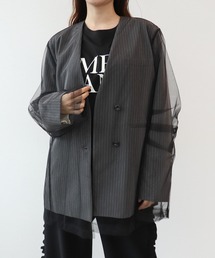 Cepica（セピカ）の「BOXE LAYERED TULLE JACKET（テーラードジャケット）」