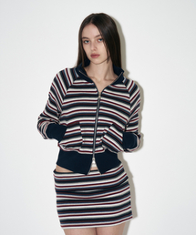 Ivy Stripe zip up (Navy)