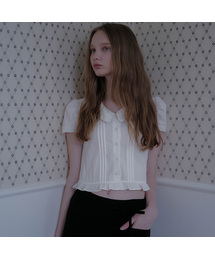 Mini Ruffle Crop Blouse [White]