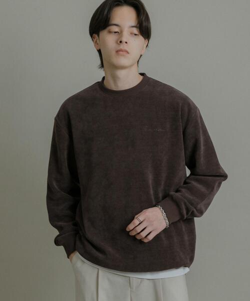SENSE OF PLACE by URBAN RESEARCH(センスオブプレイスバイアーバンリサーチ)の「ニットフリースクルーネックプルオーバー(ニット/セーター・メンズ・ブラウン/チャコールグレー/ネイビー・MEDIUM/LARGE)」の2枚目の写真
