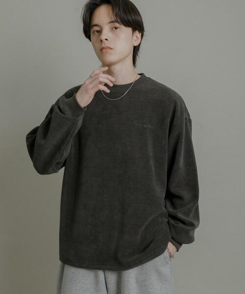 SENSE OF PLACE by URBAN RESEARCH(センスオブプレイスバイアーバンリサーチ)の「ニットフリースクルーネックプルオーバー(ニット/セーター・メンズ・ブラウン/チャコールグレー/ネイビー・MEDIUM/LARGE)」の7枚目の写真
