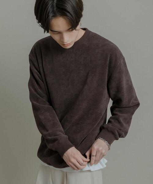 SENSE OF PLACE by URBAN RESEARCH(センスオブプレイスバイアーバンリサーチ)の「ニットフリースクルーネックプルオーバー(ニット/セーター・メンズ・ブラウン/チャコールグレー/ネイビー・MEDIUM/LARGE)」の16枚目の写真